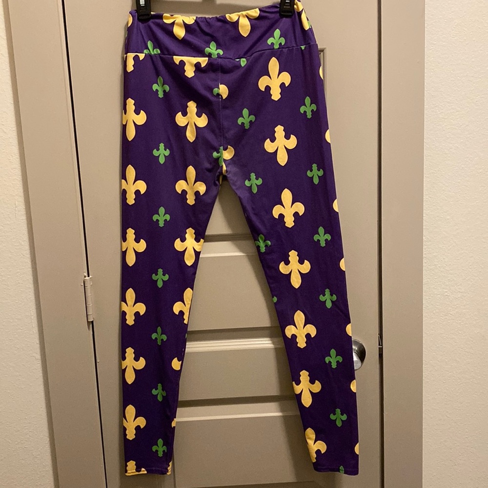 Fleur de lis Mardi Gras legging